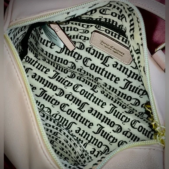 Juicy Couture ‘Be Classic’ Dusty Blush Rhinestone Satchel Crossbody Bag & Charm - Picture 5 of 14